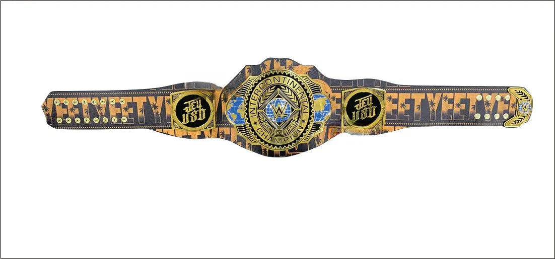Custom Jey Uso Yeet Intercontinental Championship Belt Replica Wrestling Belt ChampionshipBeltUS