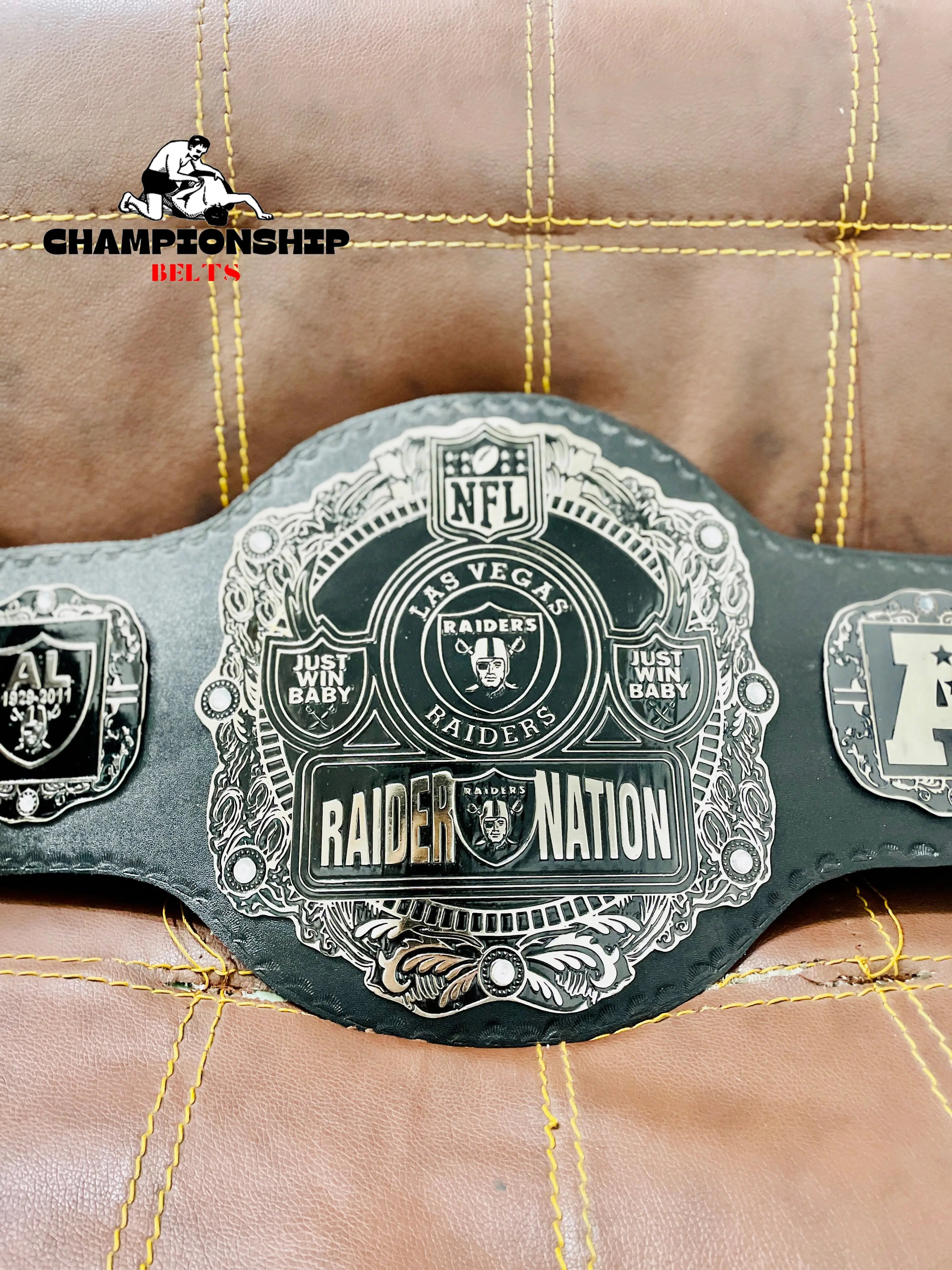 Las Vegas NFL Championship Belt Raiders Heavyweight NFL Title Belt