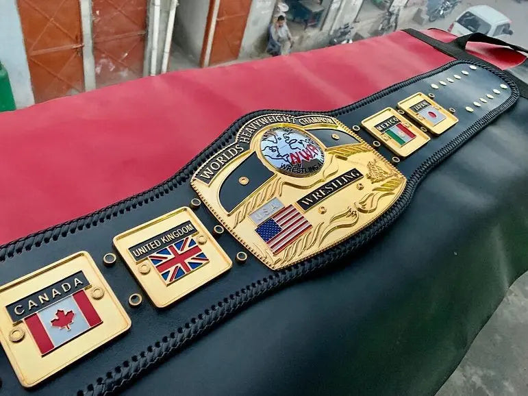 24K Gold NWA Domed Globe CNC Championship Belt