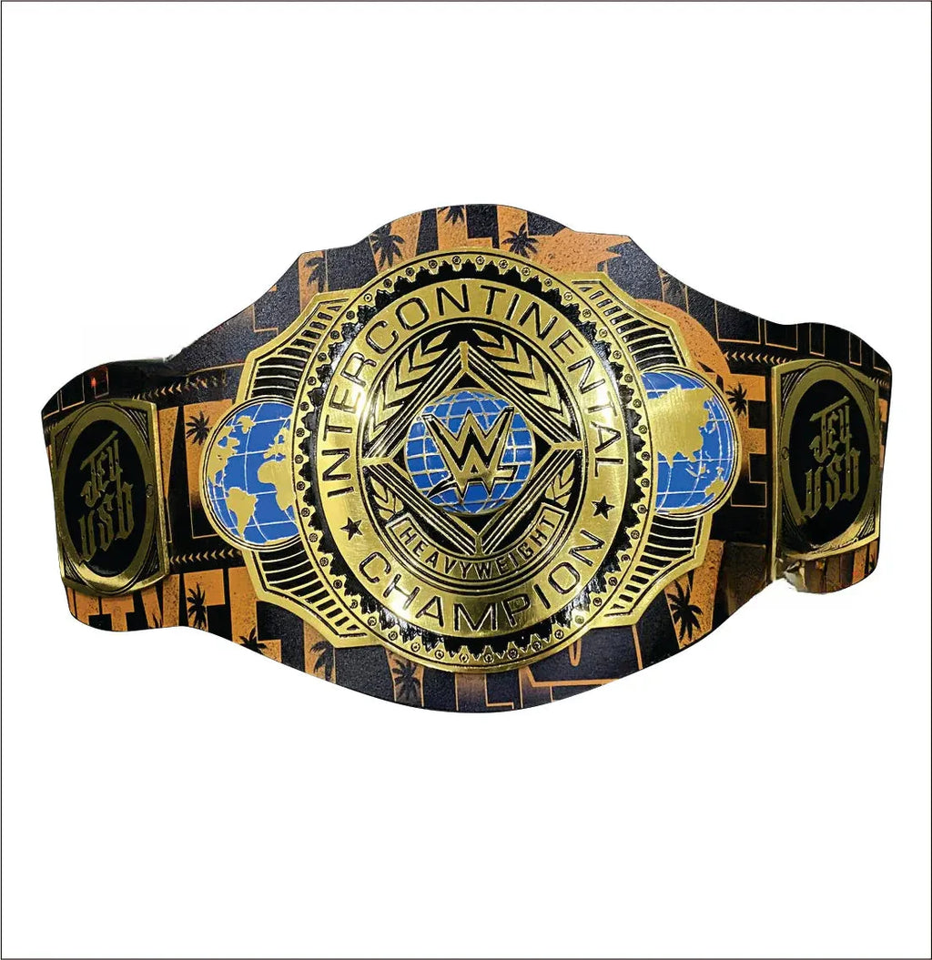Custom Jey Uso Yeet Intercontinental Championship Belt Replica Wrestling Belt ChampionshipBeltUS