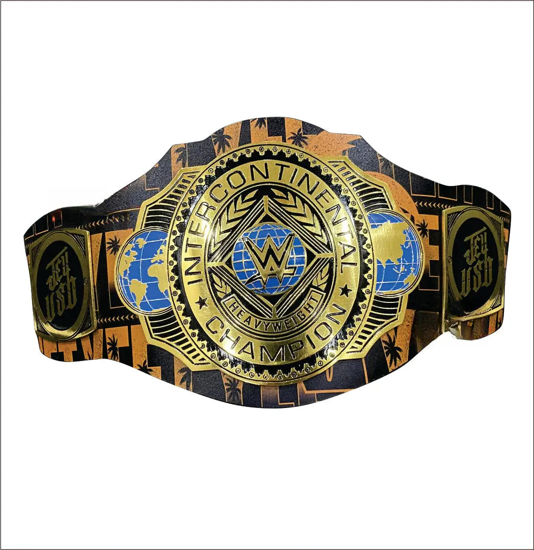 Custom Jey Uso Yeet Intercontinental Championship Belt Replica Wrestling Belt ChampionshipBeltUS